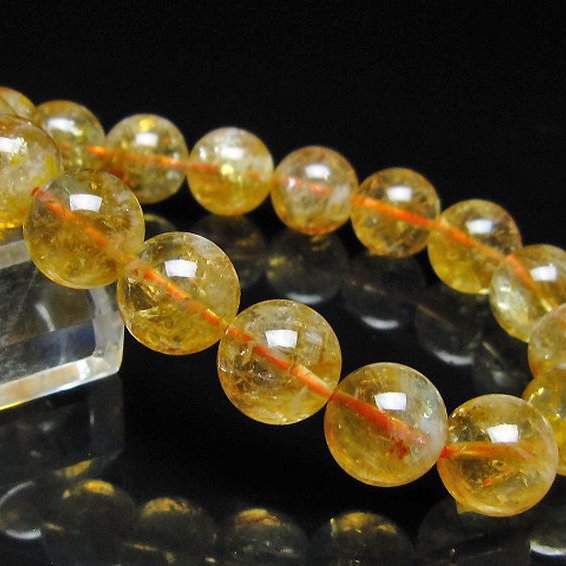 虹入り シトリン ブレスレット 12mm [t366-13921]
