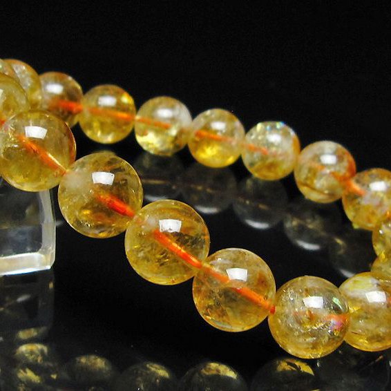 虹入り シトリン ブレスレット 11mm [t366-13923]