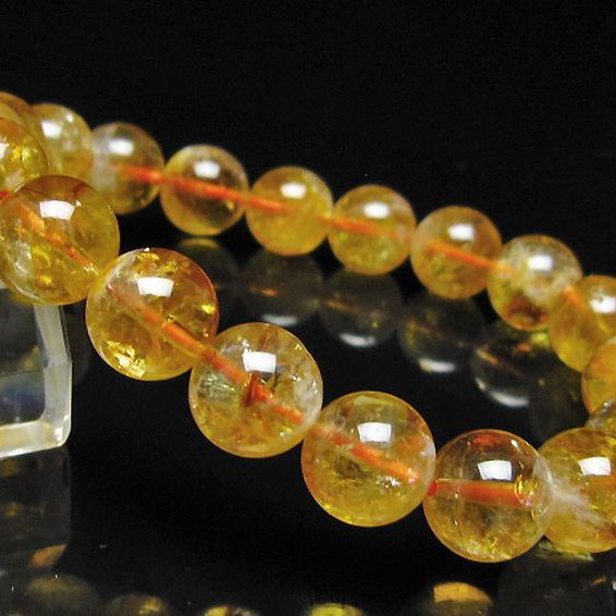 虹入り シトリン ブレスレット 11mm [t366-13924]