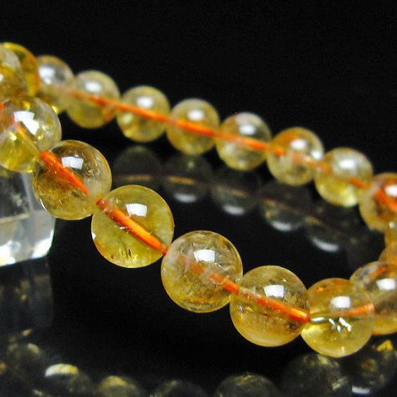 虹入り シトリン ブレスレット 10mm [t366-13928]