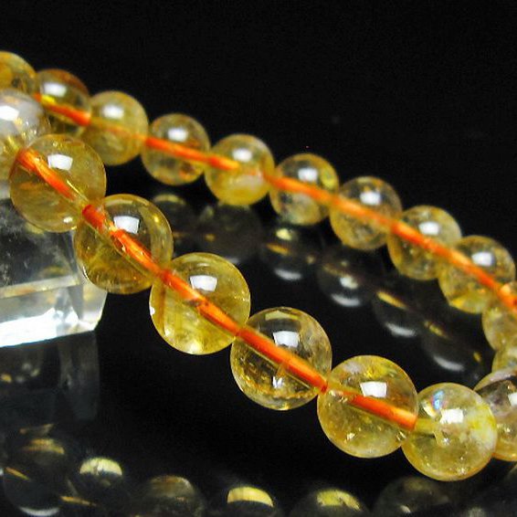 虹入り シトリン ブレスレット 10mm [t366-13929]