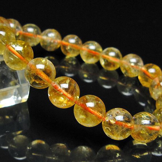 虹入り シトリン ブレスレット 10mm [t366-13935]