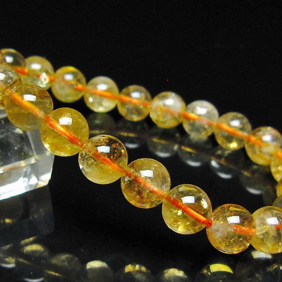 虹入り シトリン ブレスレット 9mm [t366-13953]