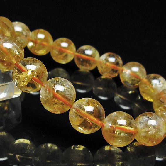 虹入り シトリン ブレスレット 12mm [t366-13968]