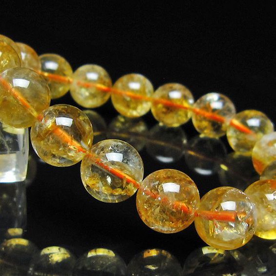 虹入り シトリン ブレスレット 12mm [t366-13971]