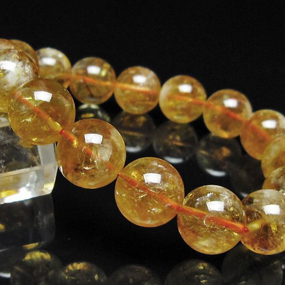 虹入り シトリン ブレスレット 13mm [t366-13974]