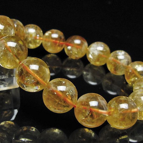虹入り シトリン ブレスレット 13mm [t366-13980]