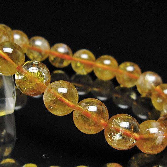 虹入り シトリン ブレスレット 10mm [t366-13982]