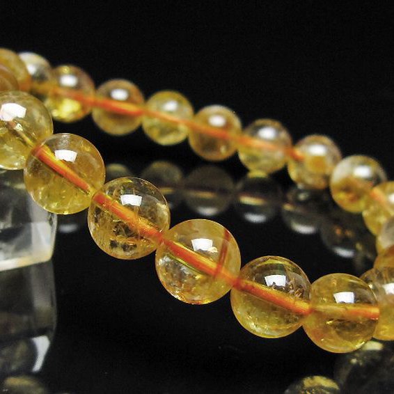 虹入り シトリン ブレスレット 9mm [t366-13988]