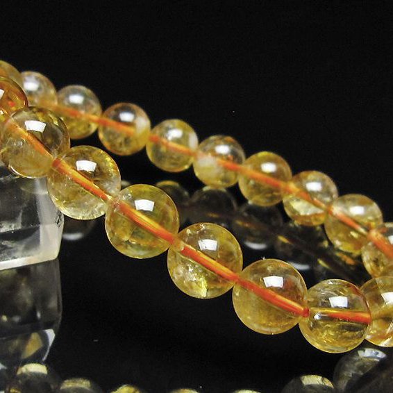 虹入り シトリン ブレスレット 9mm [t366-13989]