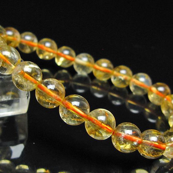 虹入り シトリン ブレスレット 8mm [t366-13994]
