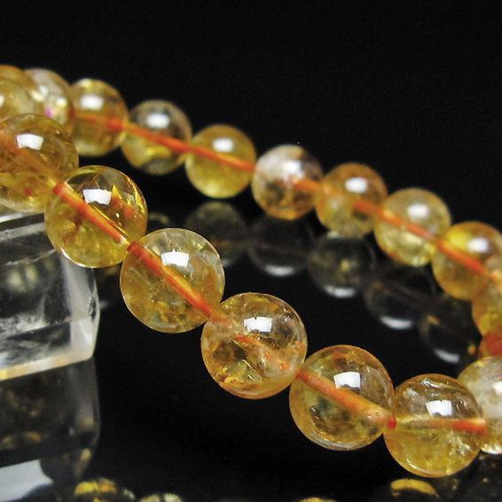 虹入り シトリン ブレスレット 10mm [t366-13999]