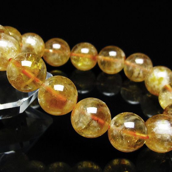 虹入り シトリン ブレスレット 13mm [t366-14088]
