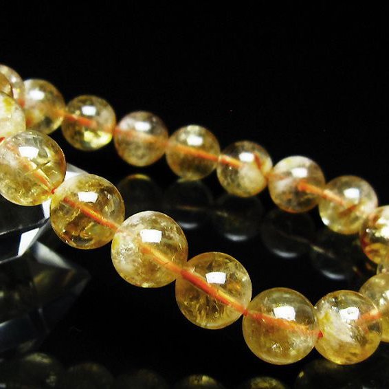 虹入り シトリン ブレスレット 10mm [t366-14107]