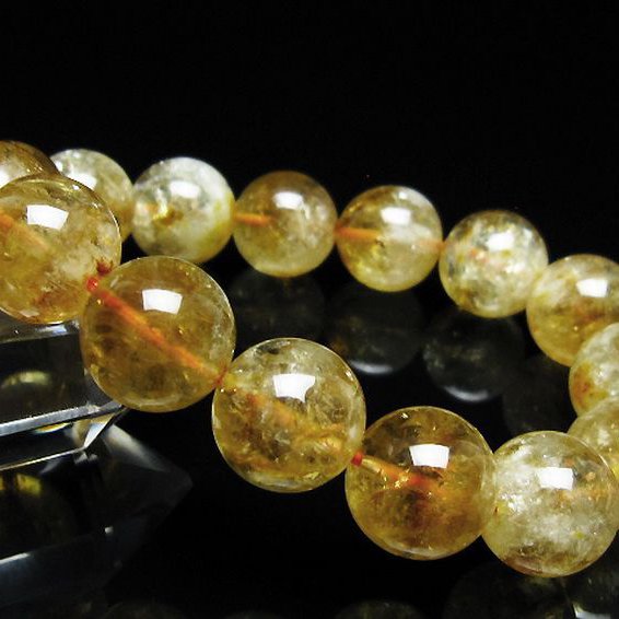 虹入り シトリン ブレスレット 14mm [t366-14122]