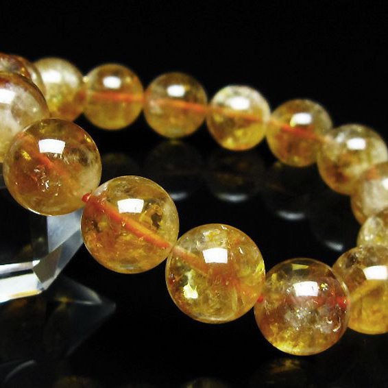 虹入り シトリン ブレスレット 12mm [t366-14129]