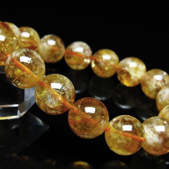 虹入り シトリン ブレスレット 13mm [t366-14130]
