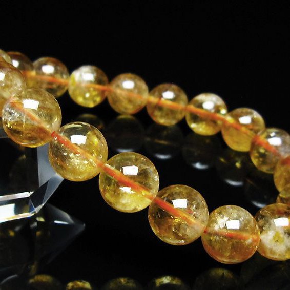 虹入り シトリン ブレスレット 11mm [t366-14169]