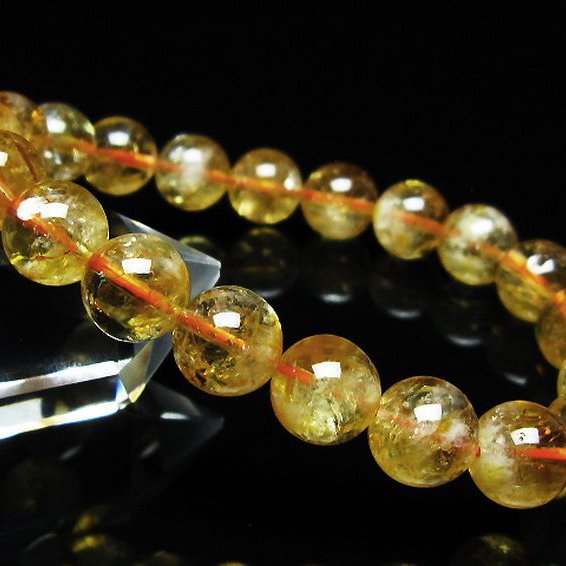 虹入り シトリン ブレスレット 10mm [t366-14201]