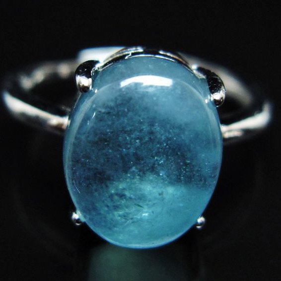 アクアマリン 指輪 (16号) [t367-7278]