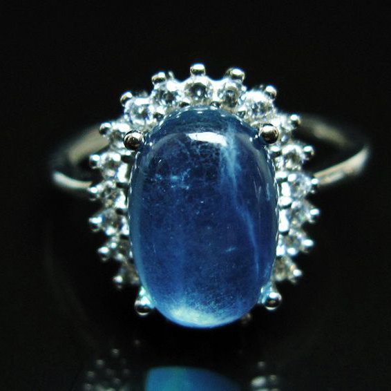 アクアマリン 指輪 (18号)[T367-7330]