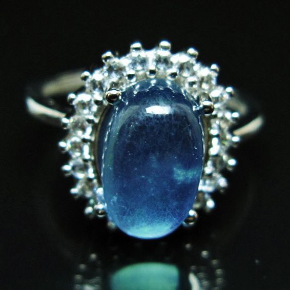 アクアマリン 指輪 (15号) [t367-7331]