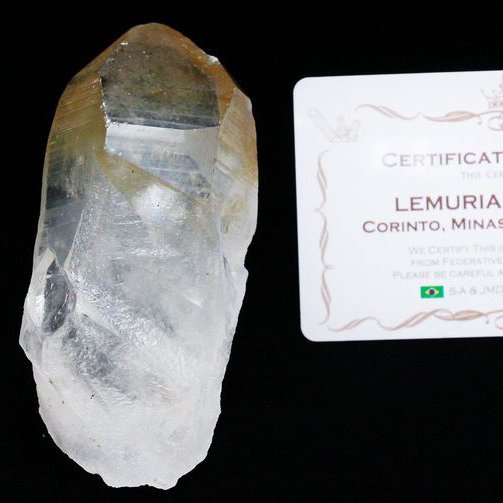 シトリン レムリアンシード水晶 原石 ミナスジェライス州コリント産 ※証明書付き[T370-4184]