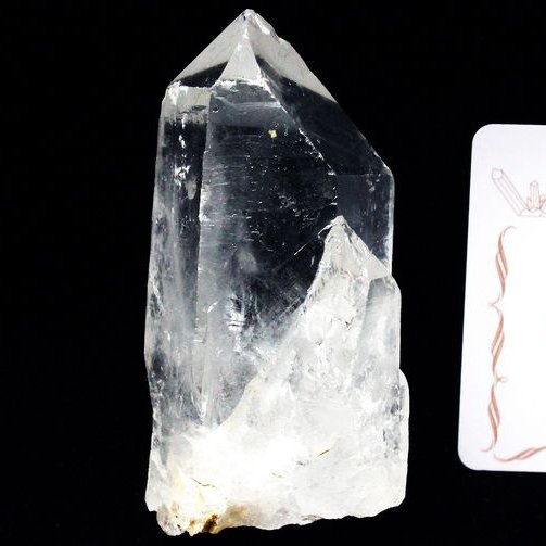 レムリアンシード水晶 ダブルポイント 原石 ミナスジェライス州コリント産 ※証明書付き[T370-4344]