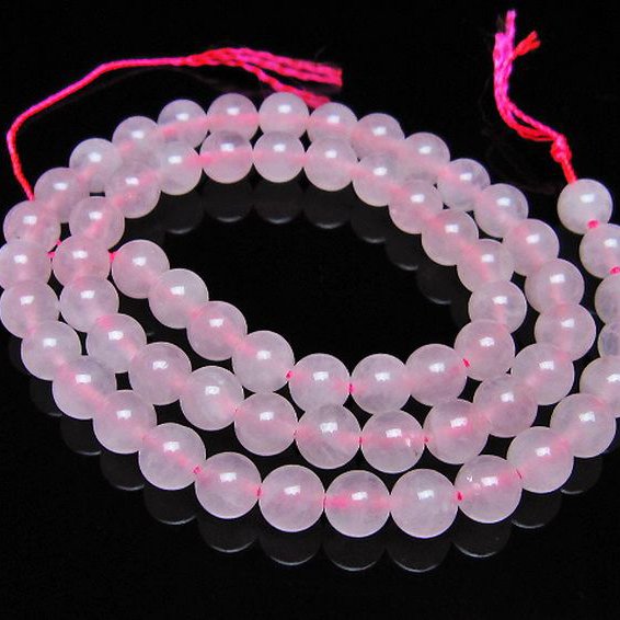 ローズクォーツ 一連 6mm ビーズ [t374-2421]