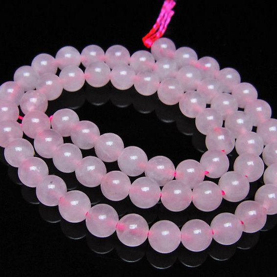 ローズクォーツ 一連 6mm ビーズ [t374-2428]
