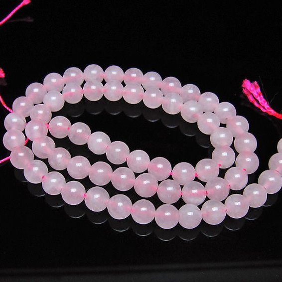 ローズクォーツ 一連 6mm ビーズ [t374-2439]