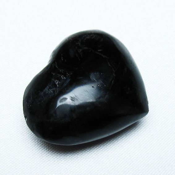 モリオン 純天然 黒水晶 ハート 置物 [t375-4520]