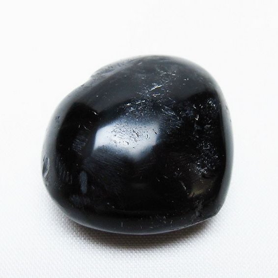 モリオン 純天然 黒水晶 ハート 置物 [t375-4708]