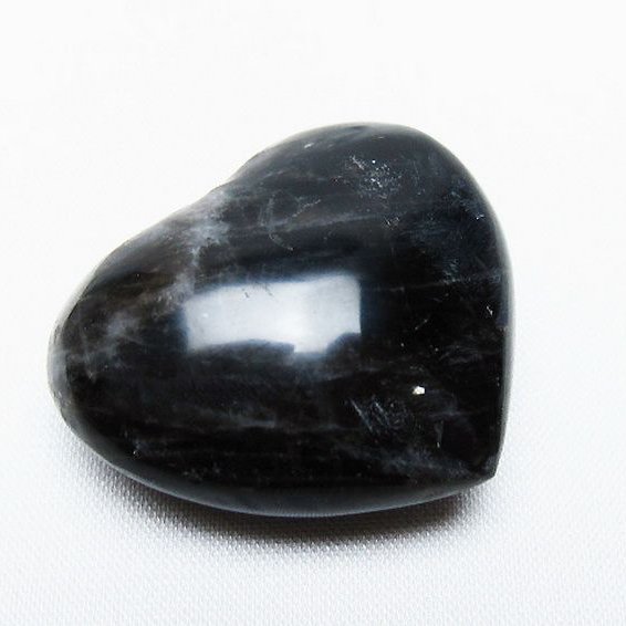 モリオン 純天然 黒水晶 ハート 置物 [t375-4745]