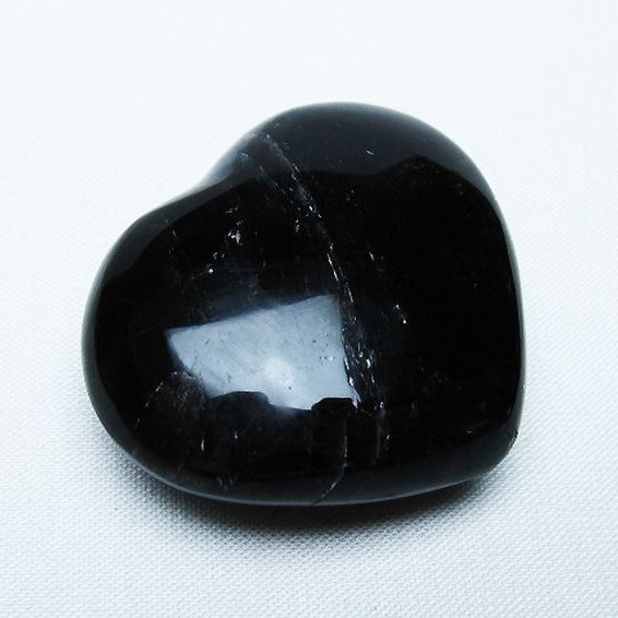 モリオン 純天然 黒水晶 ハート 置物[T375-5280]