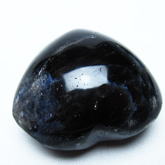 モリオン 純天然 黒水晶 ハート 置物 [t375-5482]