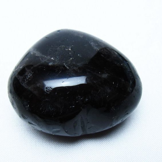 モリオン 純天然 黒水晶 ハート 置物 [t375-5495]