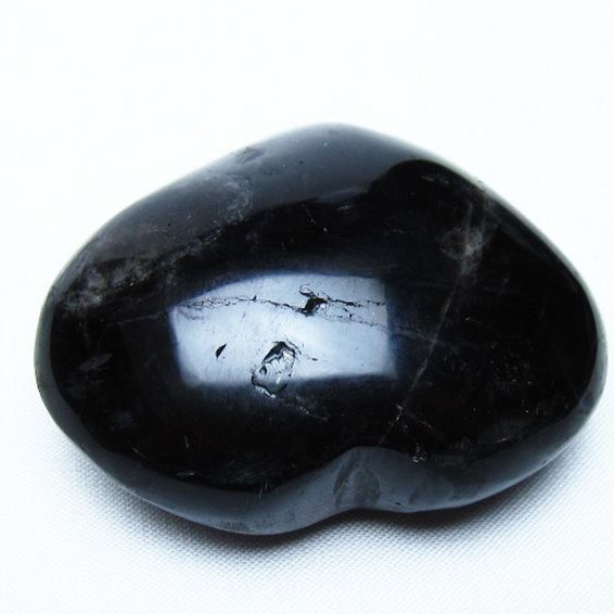 モリオン 純天然 黒水晶 ハート 置物 [t375-5538]