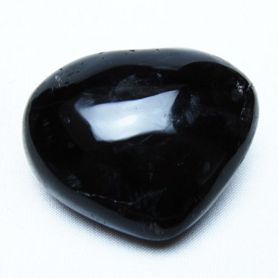 モリオン 純天然 黒水晶 ハート 置物 [t375-5539]