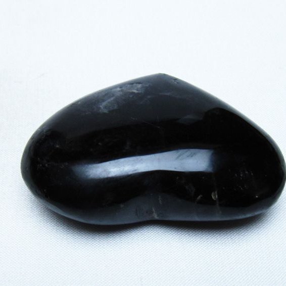 モリオン 純天然 黒水晶 ハート 置物 [t375-5542]