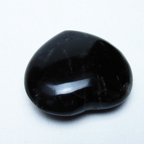 モリオン 純天然 黒水晶 ハート 置物 [t375-5546]
