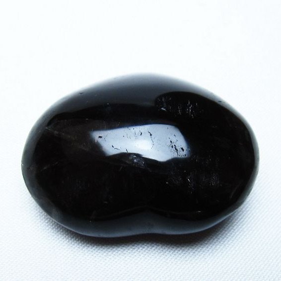 モリオン 純天然 黒水晶 ハート 置物 [t375-5561]
