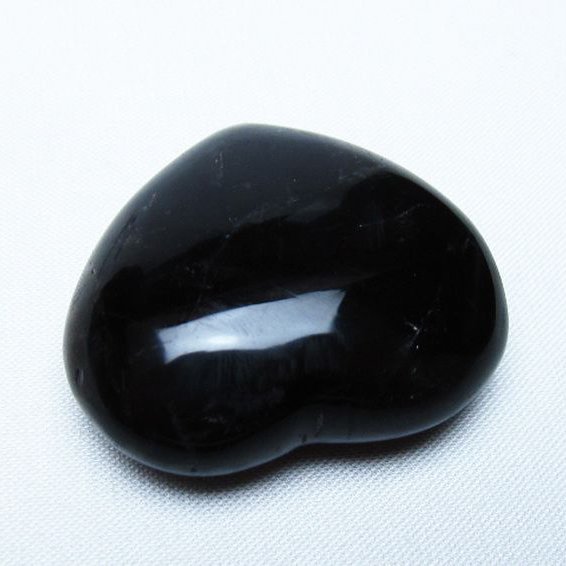 モリオン 純天然 黒水晶 ハートシェイプ 原石 [t375-5566]