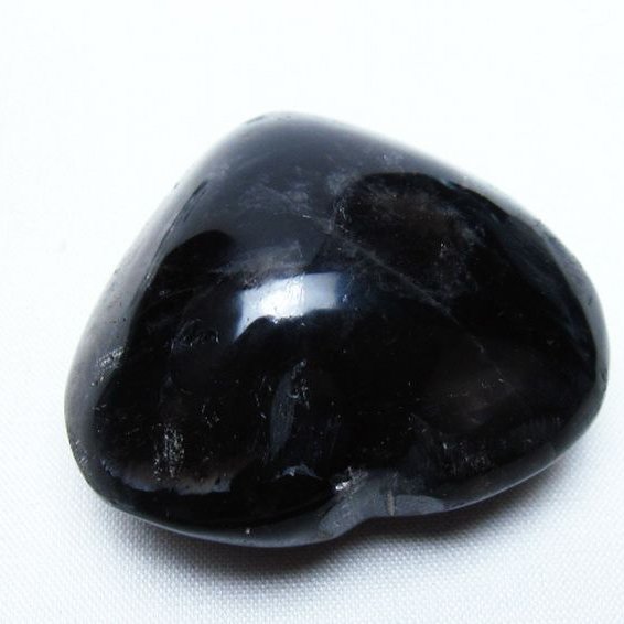 モリオン 純天然 黒水晶 ハート 置物 [t375-5838]