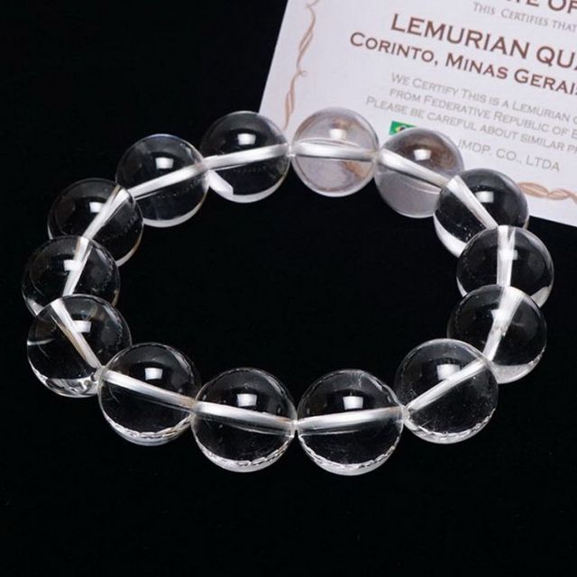 レムリアンシード 水晶ブレスレット ※証明書付き 15mm [T376-1196]
