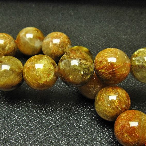 放射ルチルクォーツ（金針ルチル水晶） ブレスレット 11mm [T38-1112]