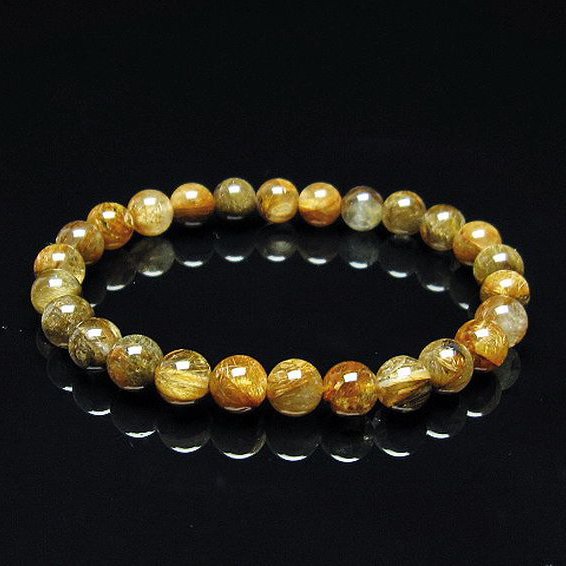 放射金針ルチル水晶 ブレスレット 8mm [T38-1277]