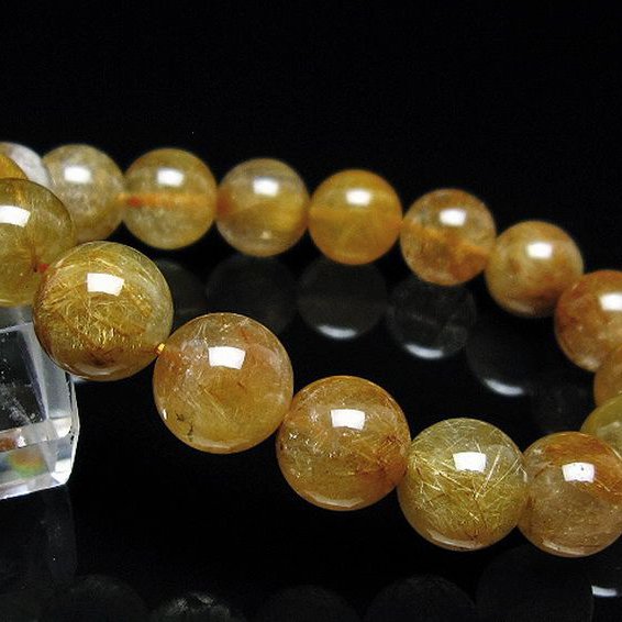 放射金針ルチル水晶 ブレスレット 12mm [t38-1365]