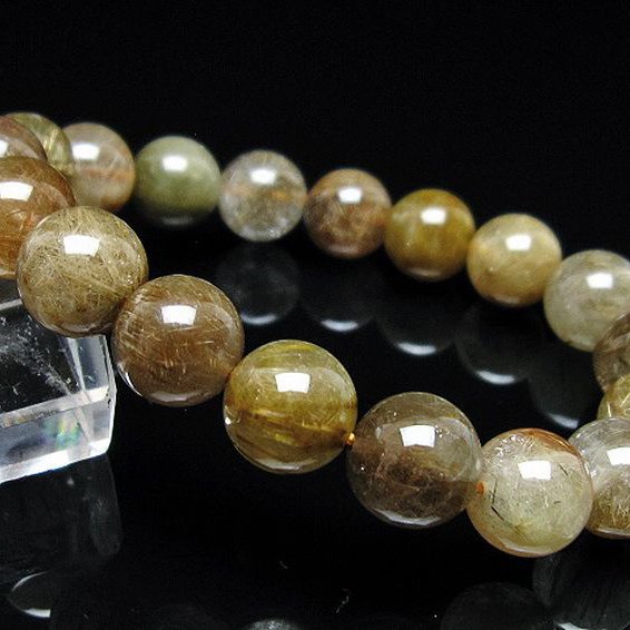 放射金針ルチル水晶 ブレスレット 11mm [t38-1398]