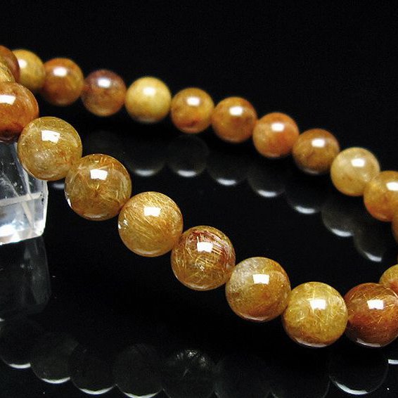 放射金針ルチル水晶 ブレスレット 8mm [t38-1405]